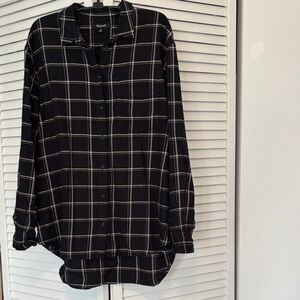 Madewell Black and White Plaid Shirt size Small